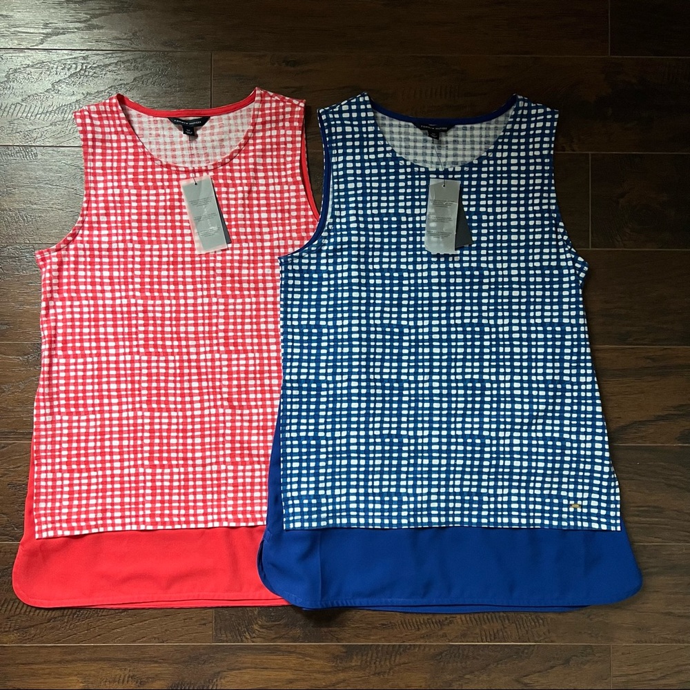 Tommy Hilfiger Tunic Tanks Orange and Blue Small NWT